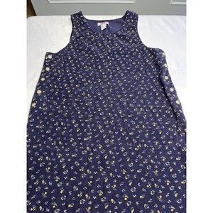 Fads Vintage 1980’s Blue Floral Corduroy Jumper Pina Fore Dress Midi Size 10P
